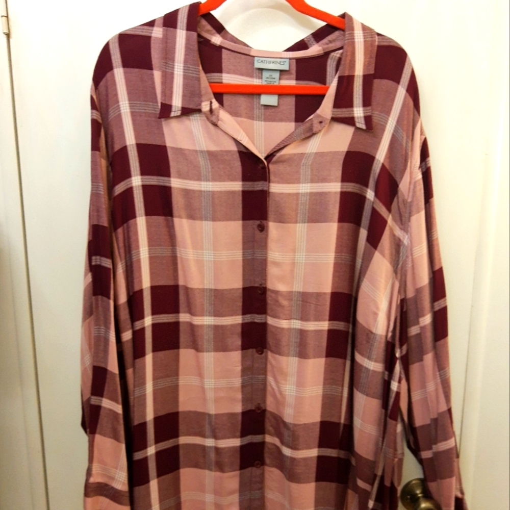 Catherines Plaid Blouse - Picture 1 of 4